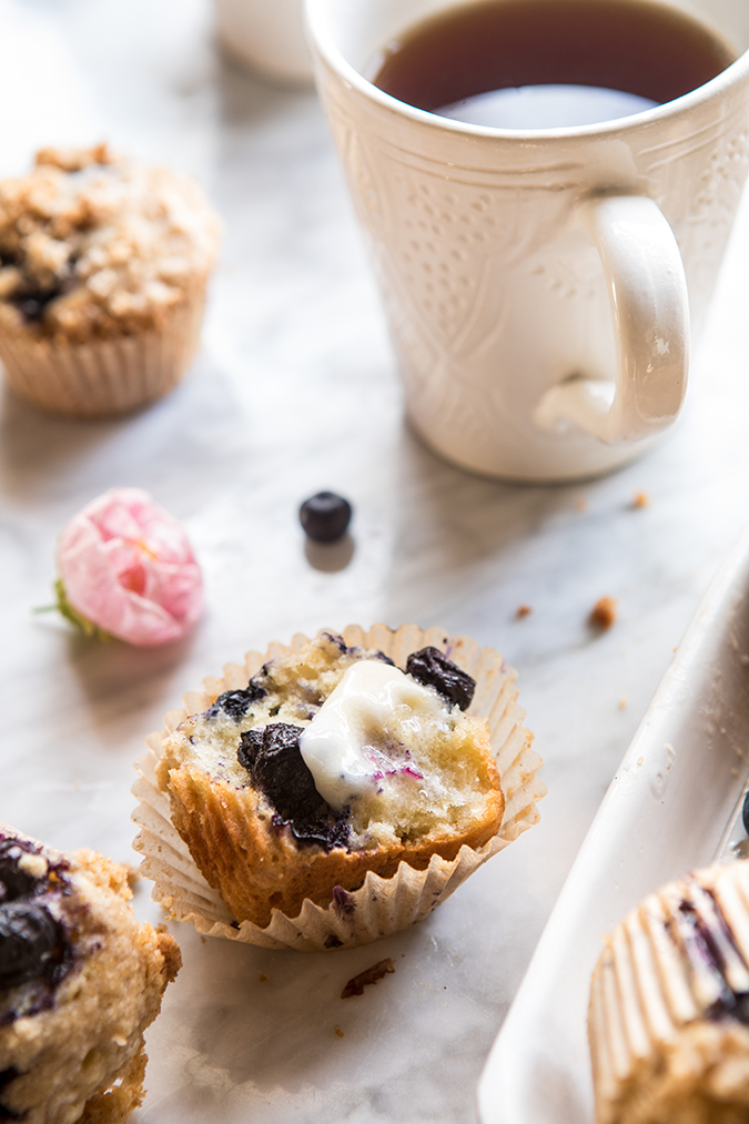 recipe for earl grey blueberry muffins via laurenconrad.com