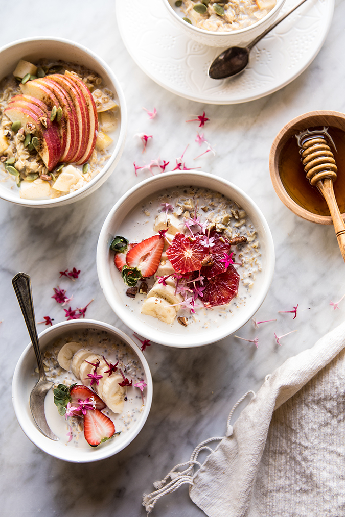 how to make overnight oats, two ways via laurenconrad.com