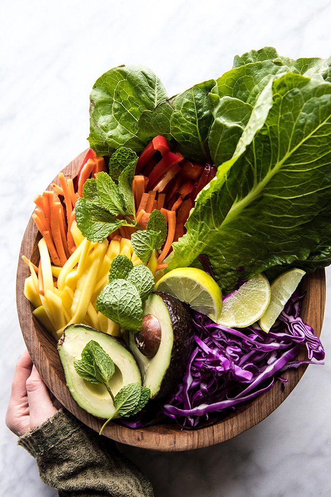 shrimp and mango spring rolls via laurenconrad.com