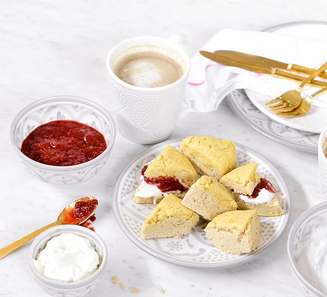 Recipe Box: Sweet Laurel Scones with Coconut Crème Fraiche and Mixed Berry Jam
