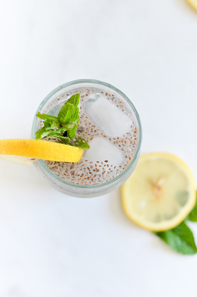 healthy chia seed lemonade recipe via laurenconrad.com