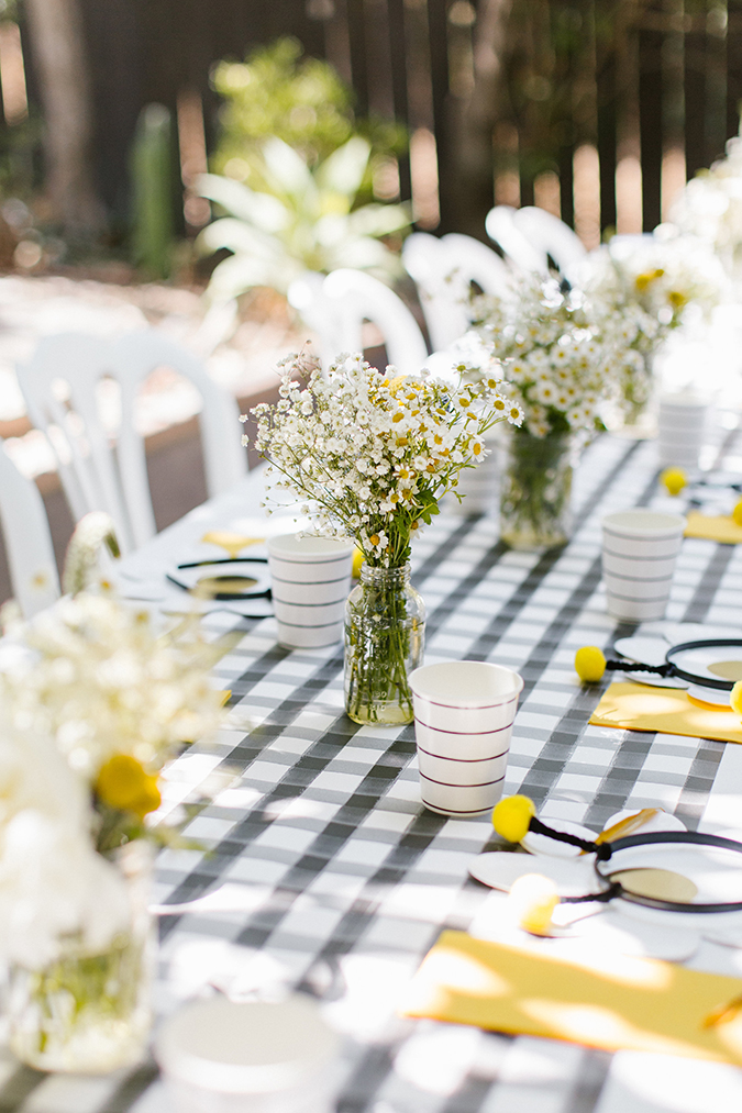 a bee-themed first "bee-day" party via laurenconrad.com