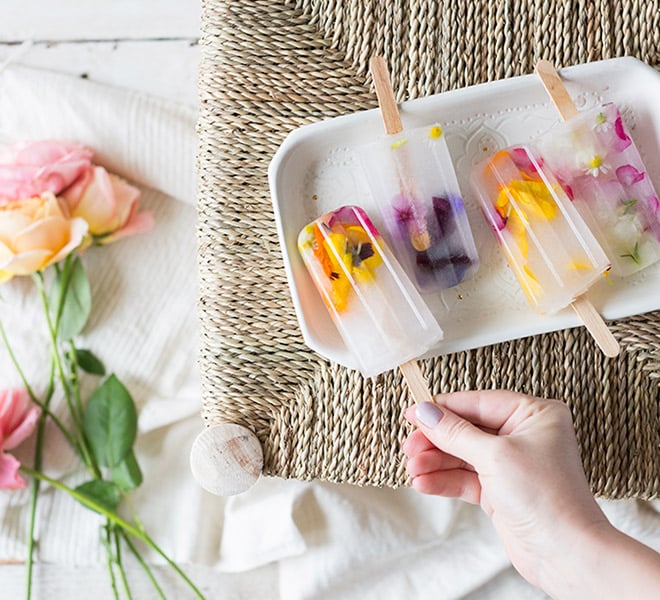 Recipe Box: Edible Flower Popsicles