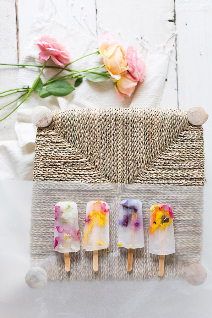 edible flower popsicles via laurenconrad.com