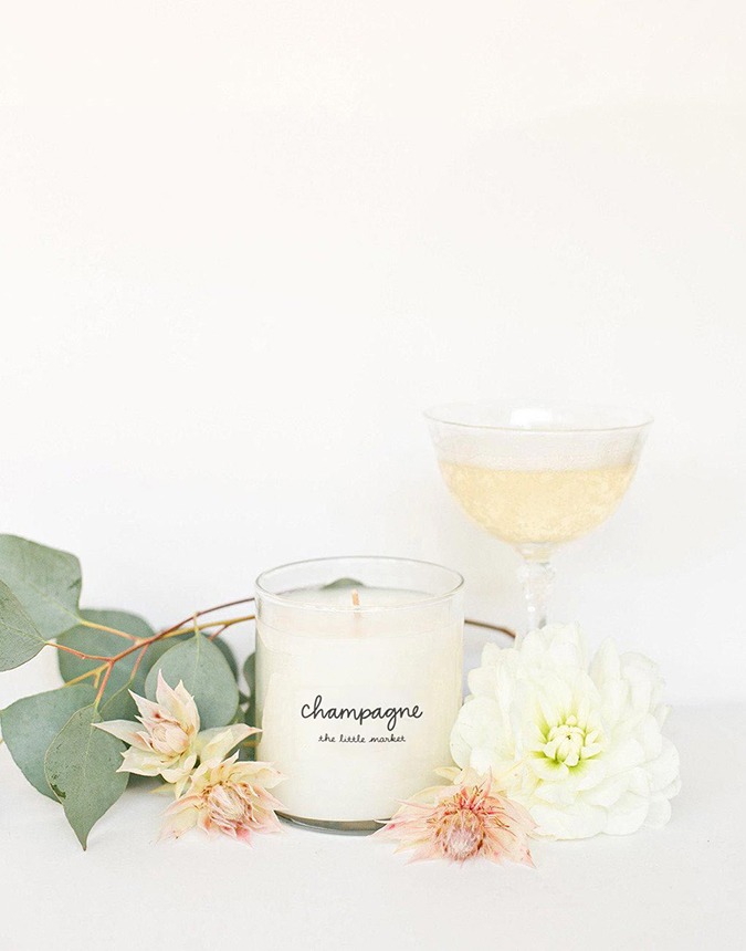 champagne scented candle from the little market