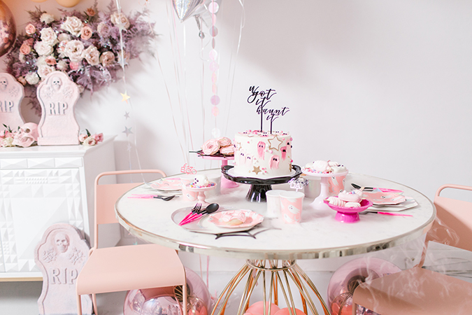 blush pink halloween party via laurenconrad.com