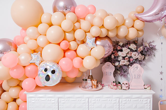 blush pink halloween party via laurenconrad.com