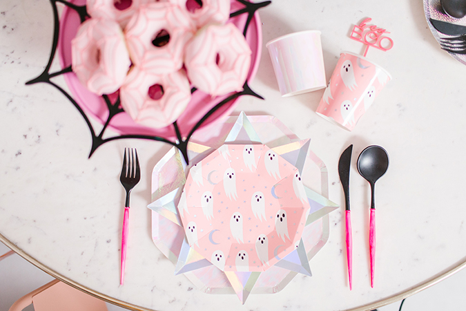 blush pink halloween party via laurenconrad.com