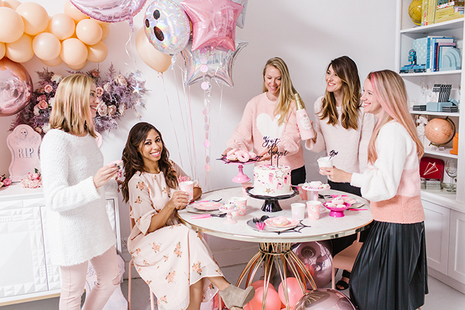 blush pink halloween party via laurenconrad.com