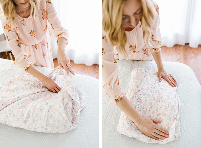 how to fold a fitted sheet via laurenconrad.com