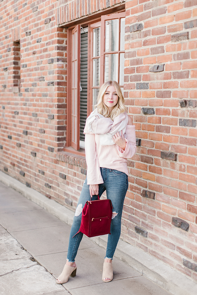 Cold Shoulder Sweater & Cozy Scarf