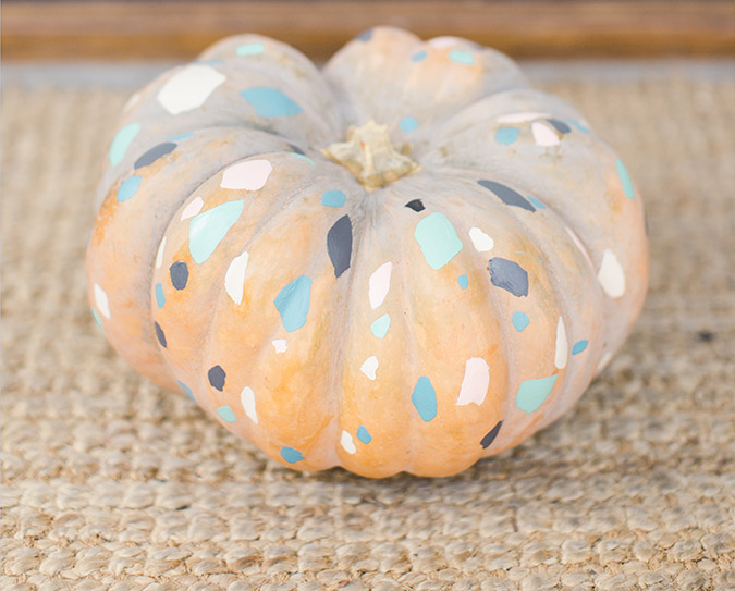 DIY terrazzo painted pumpkins via laurenconrad.com