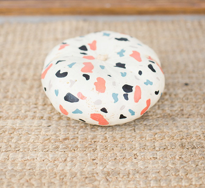 DIY terrazzo painted pumpkins via laurenconrad.com