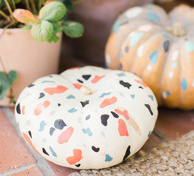 Hocus Pocus: Terrazzo Tile Painted Pumpkins