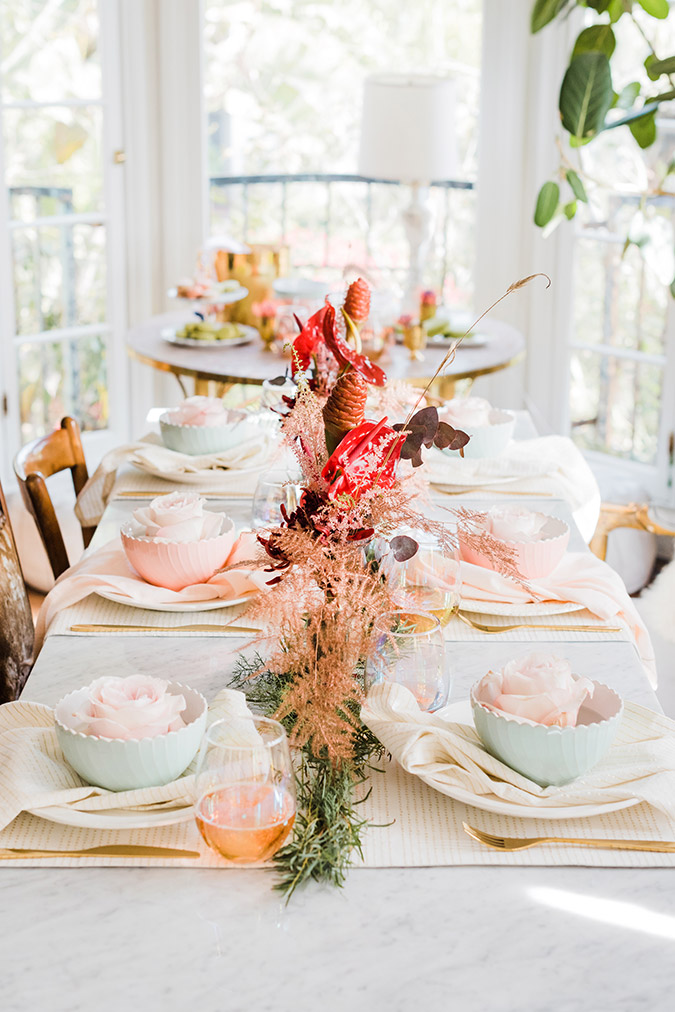 A Pastel Holiday Tablescape with LC Lauren Conrad | via LaurenConrad.com