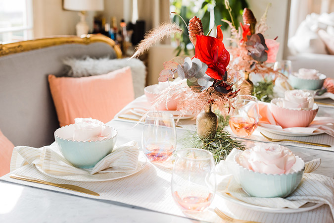 A Pastel Holiday Tablescape with LC Lauren Conrad | via LaurenConrad.com