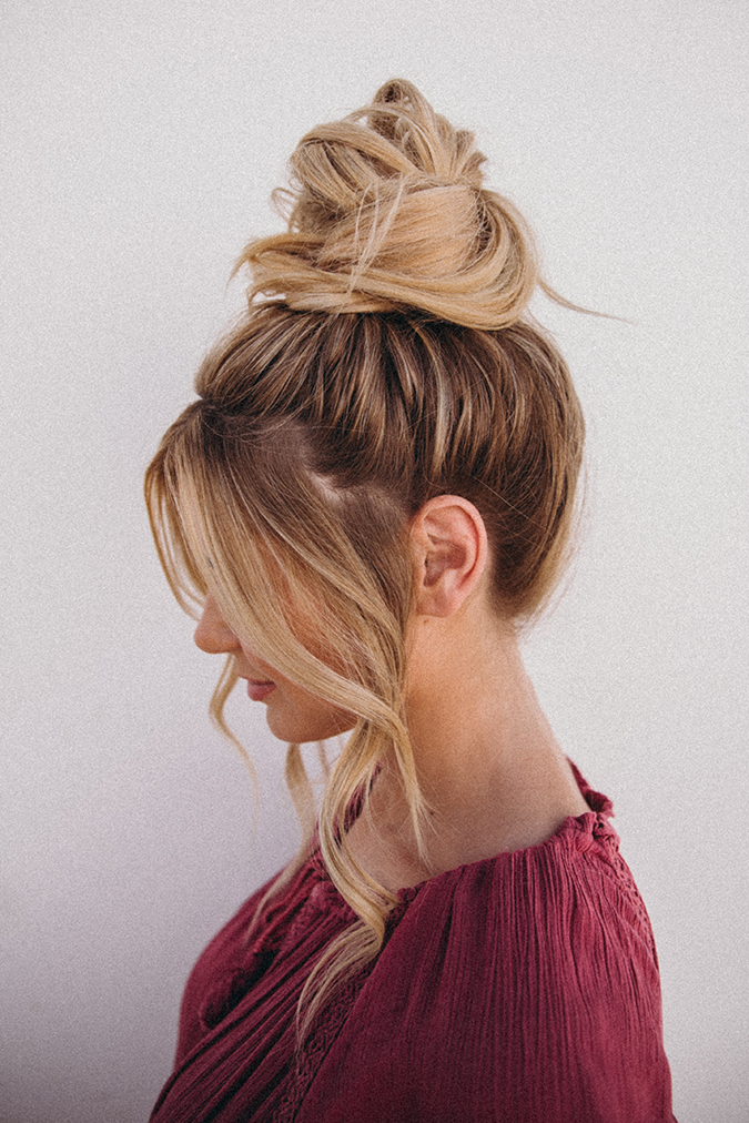 barefoot blonde top knot tutorial via laurenconrad.com