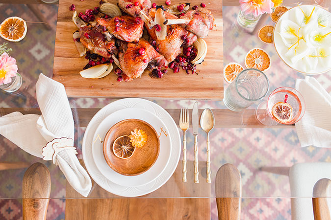 midcentury modern friendsgiving via laurenconrad.com