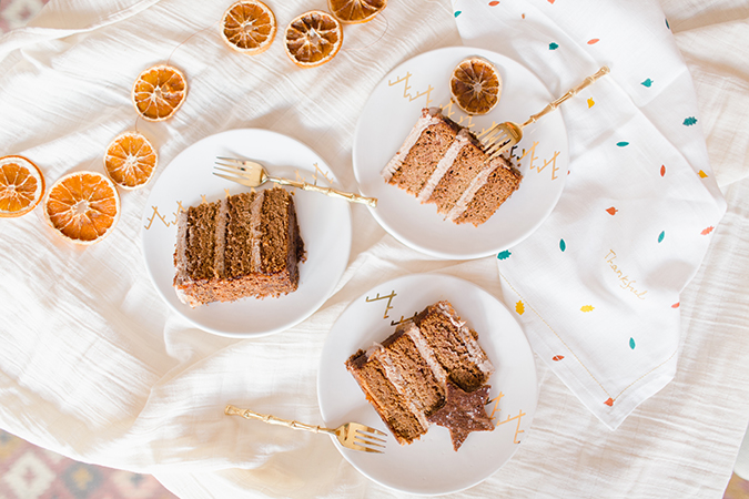 grain free gingerbread pumpkin caramel cake via laurenconrad.com