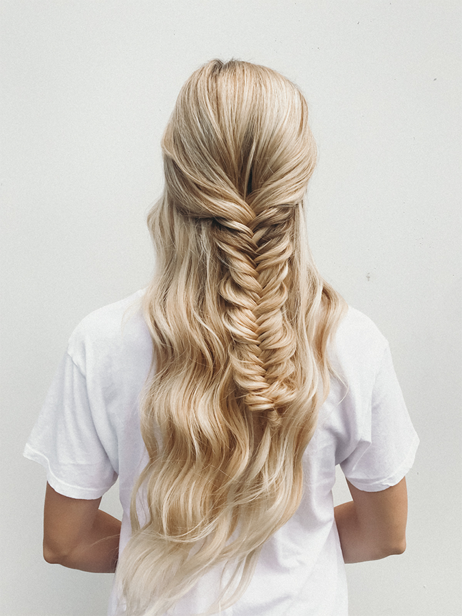 no fuss fishtail braid via laurenconrad.com