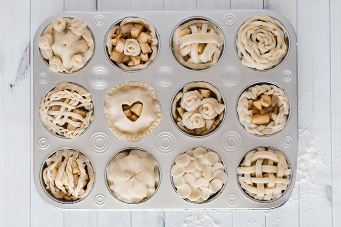 mini apple pear pies via laurenconrad.com