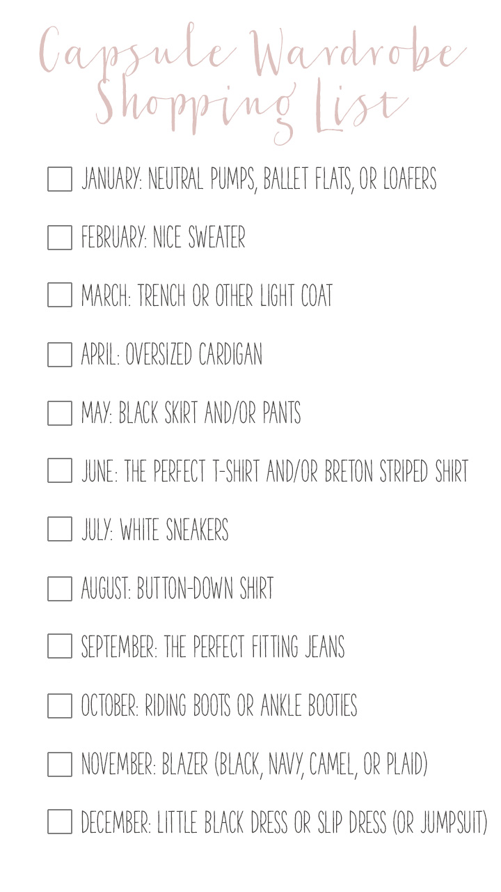 spring capsule wardrobe checklist