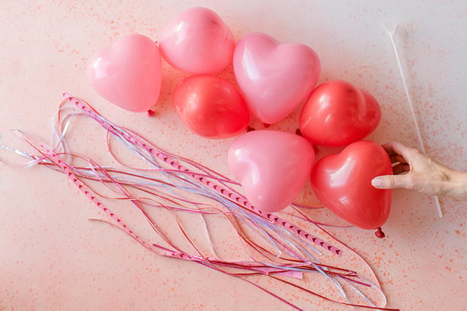 DIY heart balloon wand