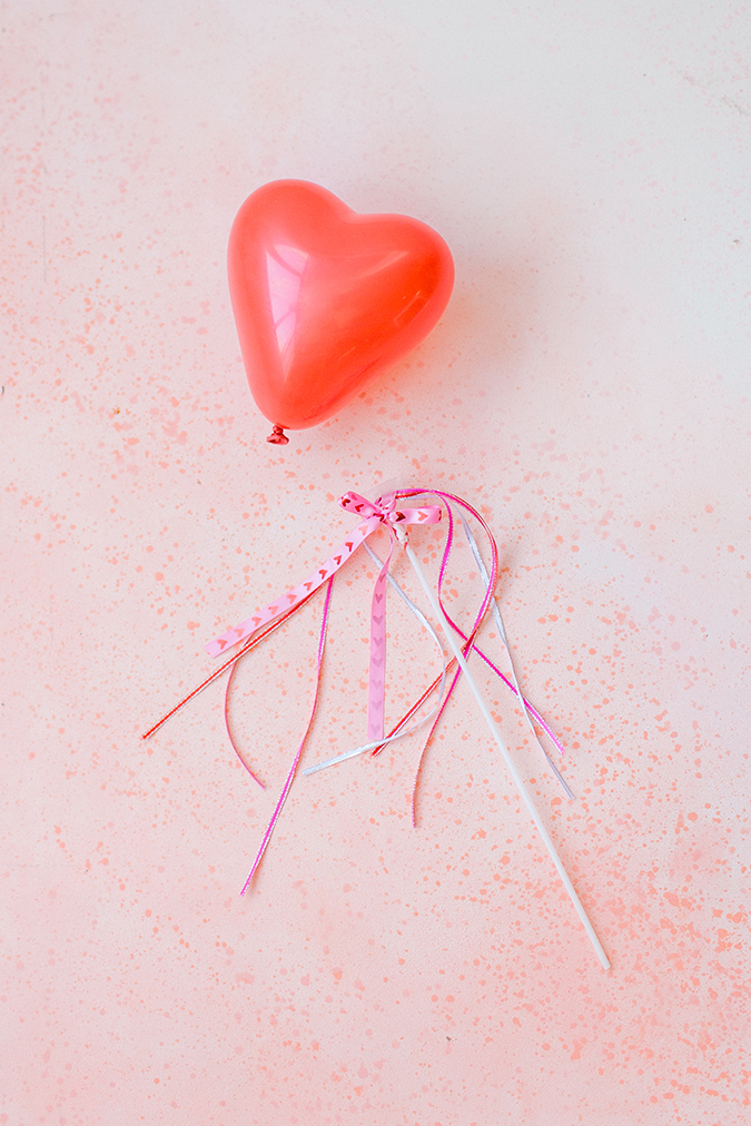 DIY heart balloon wand