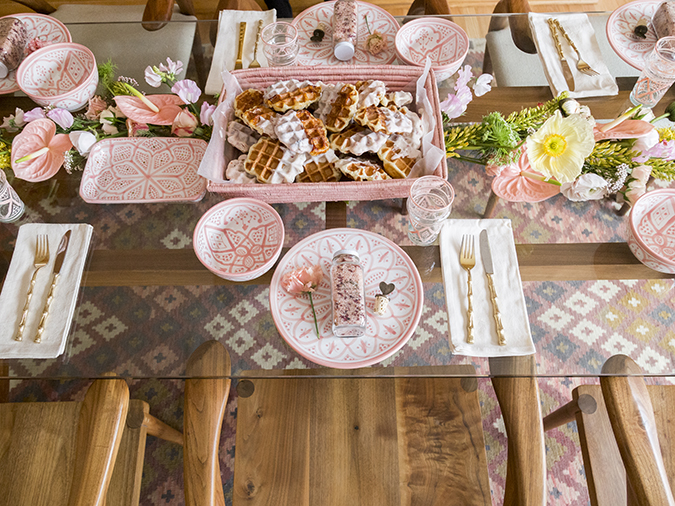 Galentine's Blush Pink Brunch Decorations - The Well Dressed Table