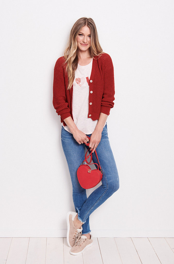 LC Lauren Conrad Love Heart Crossbody Bag