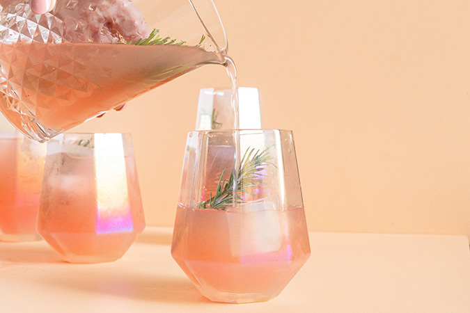 Blood Orange Ginger Cocktail with Rosemary Simple Syrup