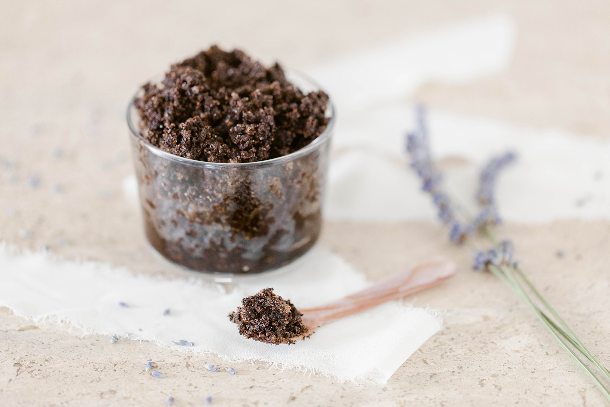 DIY Coffee Grounds Shower Scrub