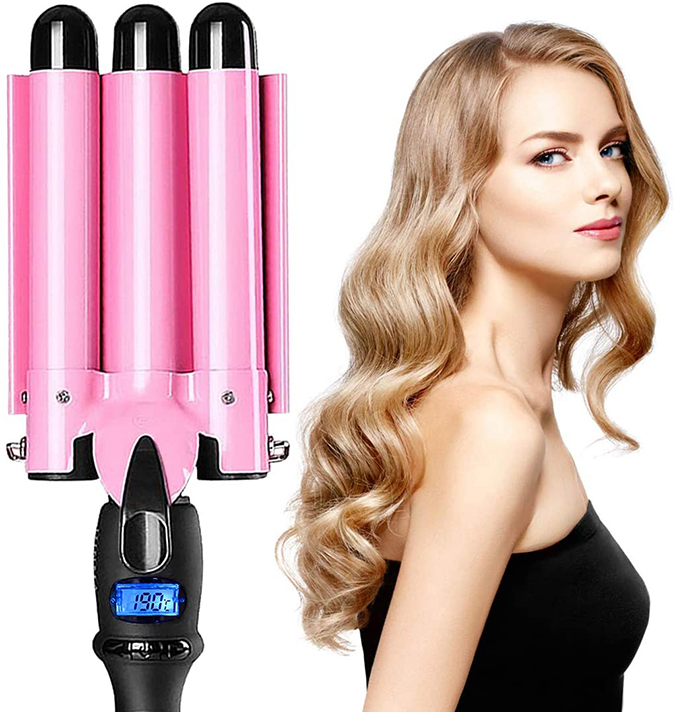 Professional Hair Curler Iron Rod Brush Styler for Women Professional Hair  Curler Tong with Machine Stick and Roller  Black