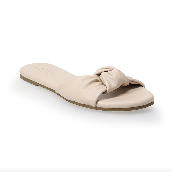 LC Lauren Conrad Cedar Knotted Slide Sandals