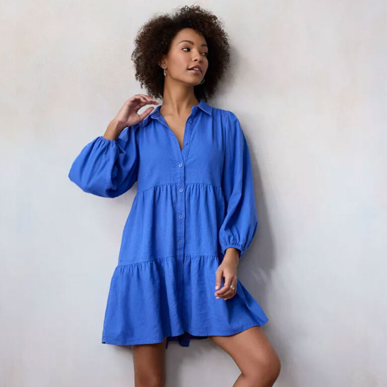 Mid-length dress Lauren Conrad Blue size S International in Cotton -  28932066